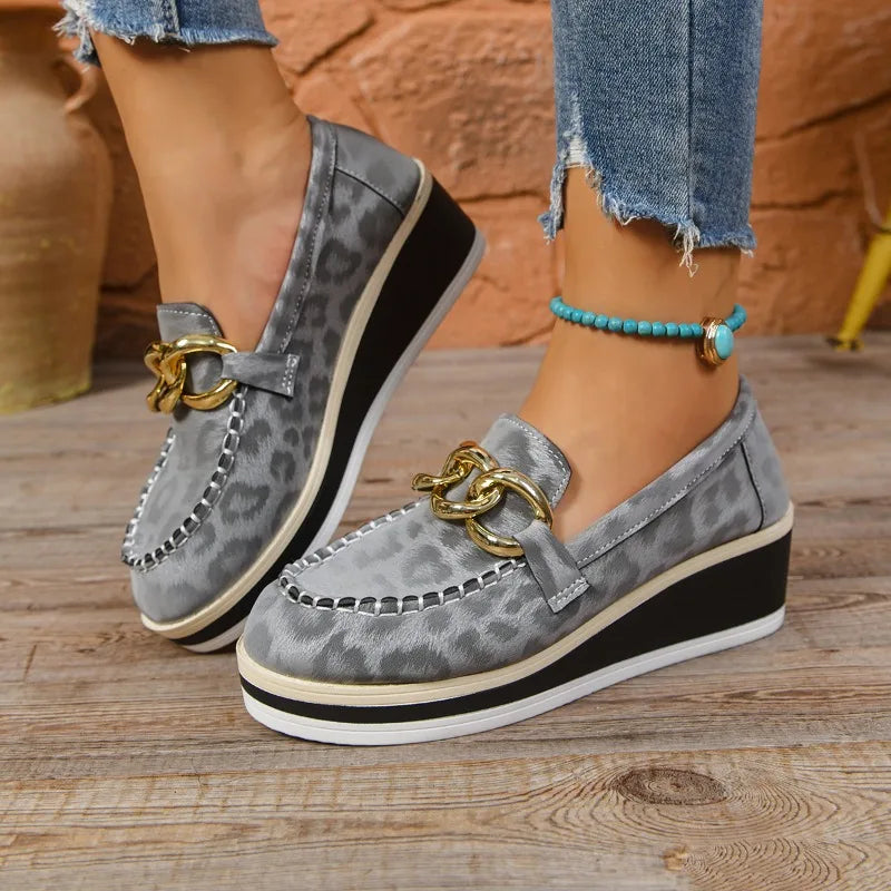 Women's Tonal Leopard Eco Leather Loafers Corvine