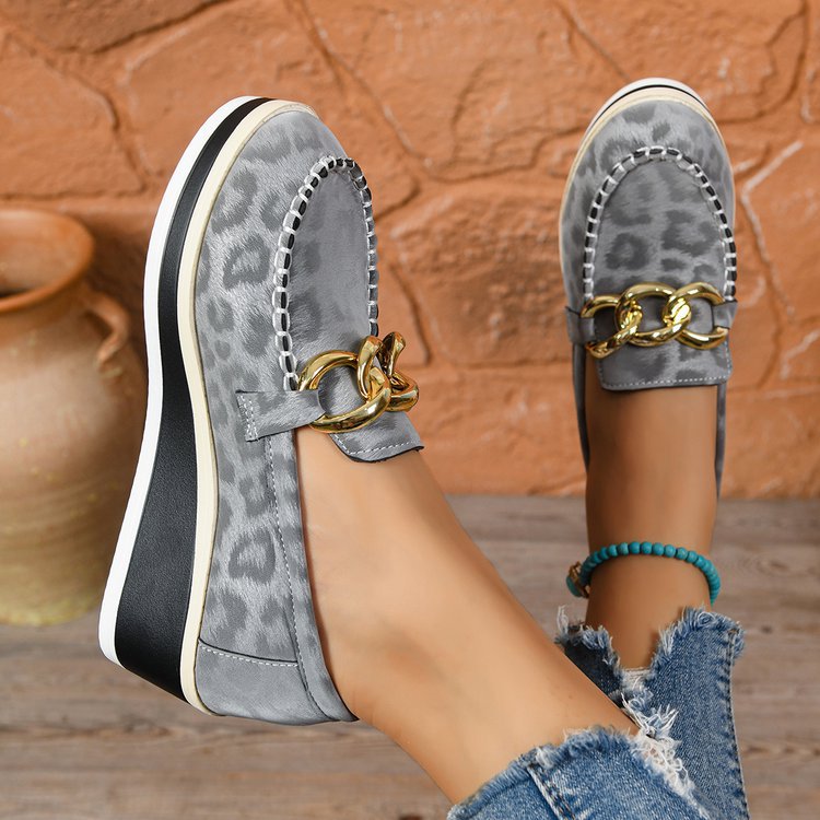 Women's Tonal Leopard Eco Leather Loafers Corvine
