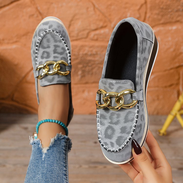 Women's Tonal Leopard Eco Leather Loafers Corvine
