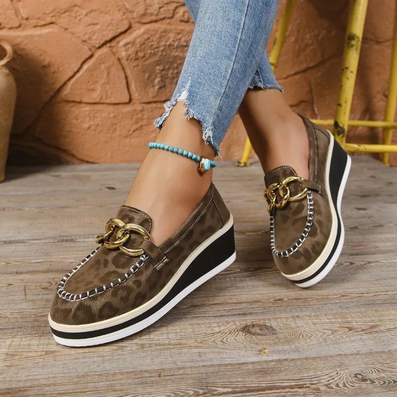 Women's Tonal Leopard Eco Leather Loafers Corvine