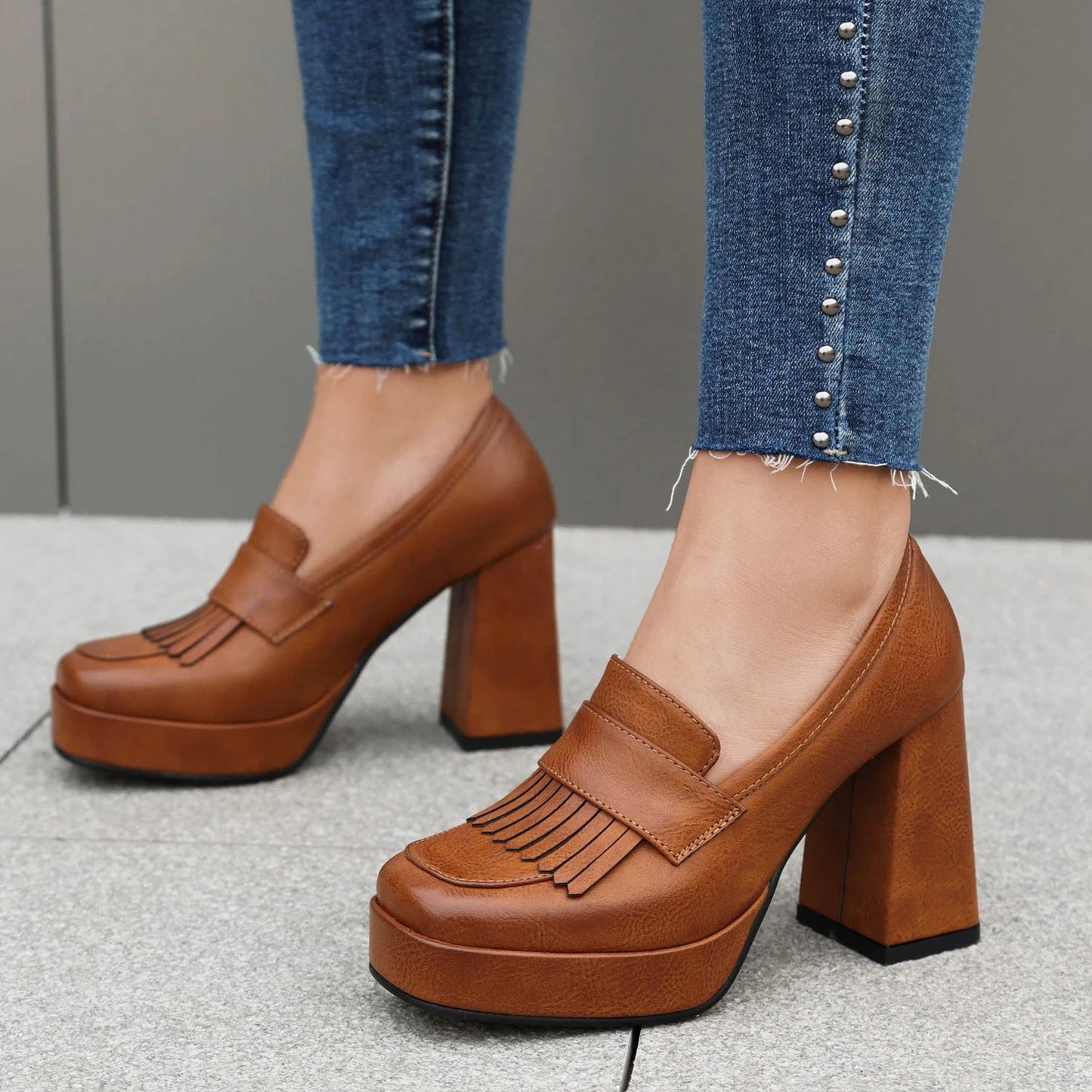 Women's Vegan Leather Chunky Loafers Corvine