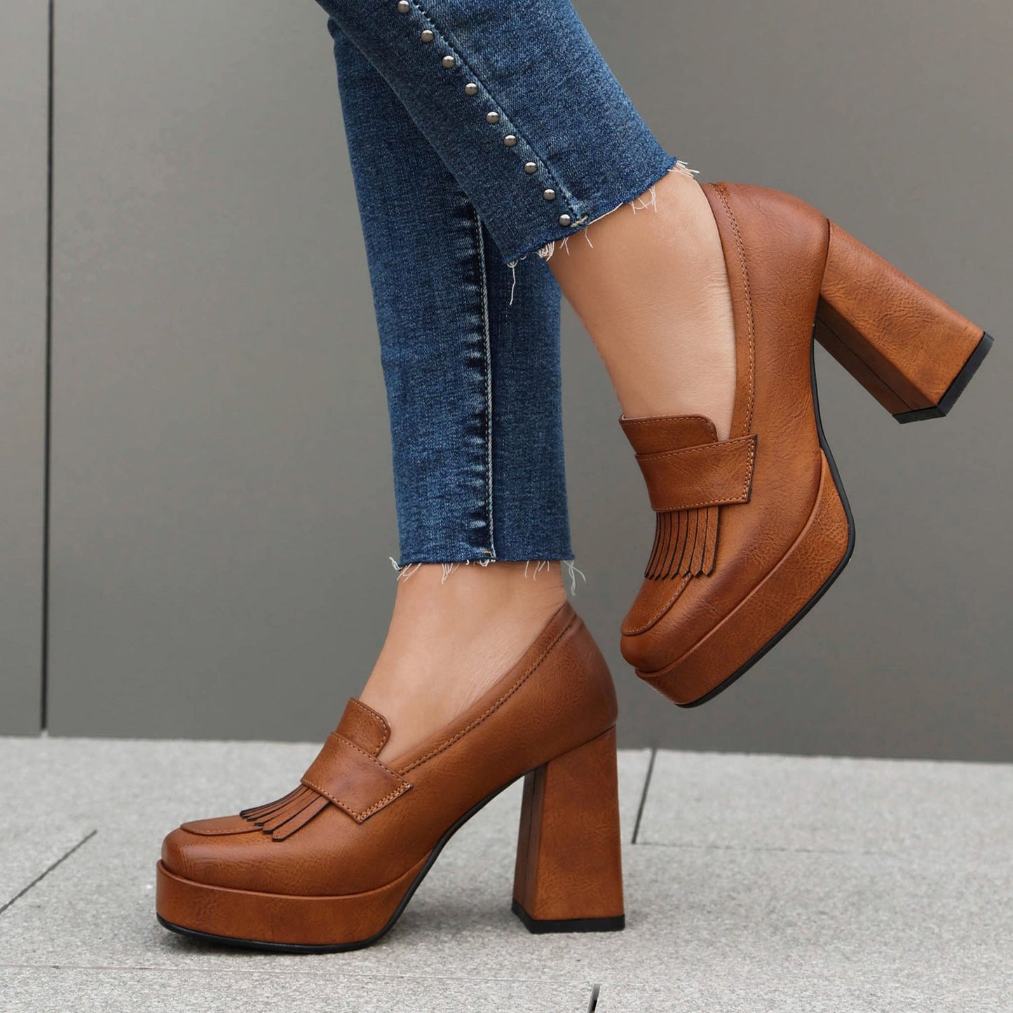 Women's Vegan Leather Chunky Loafers Corvine