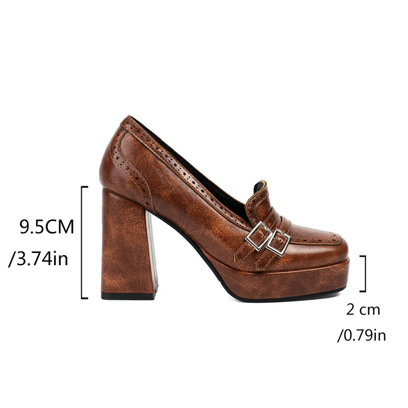 Women's Vegan Leather Platform Heels Corvine