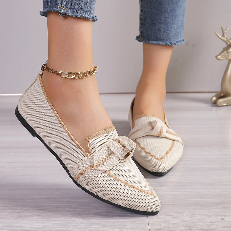 Women's Woven Knit Pointed Toe Flats Corvine