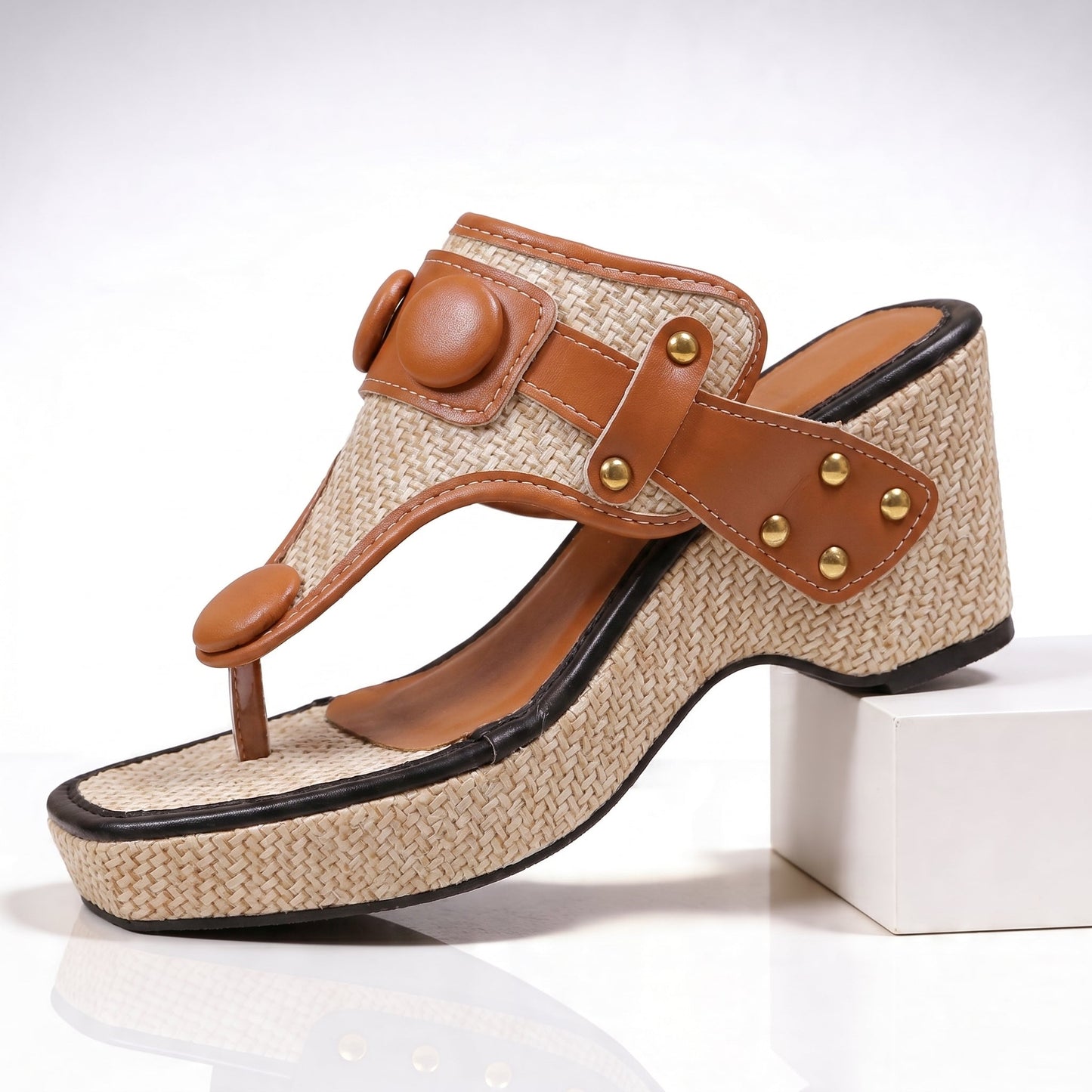Women's Woven Raffia Platform Sandals Corvine