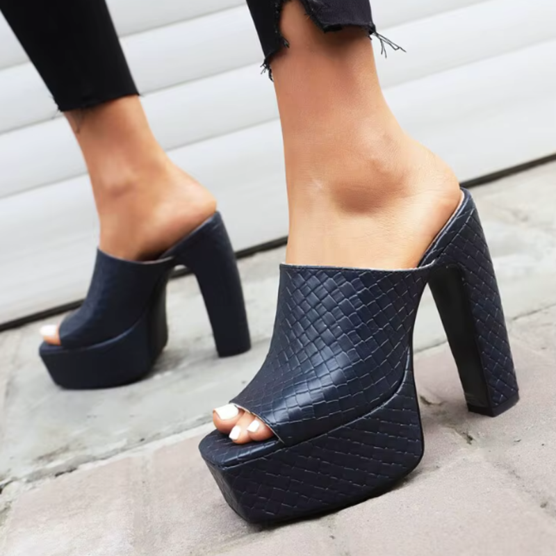 Women's Woven Vegan Leather Platform Sandals Corvine